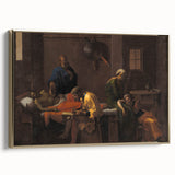 Baroque Mourning Scene: Antique Art Print with Emotional Depth