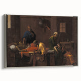 Baroque Mourning Scene: Antique Art Print with Emotional Depth