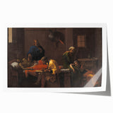 Baroque Mourning Scene: Antique Art Print with Emotional Depth
