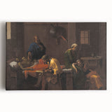 Baroque Mourning Scene: Antique Art Print with Emotional Depth