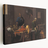 Baroque Mourning Scene: Antique Art Print with Emotional Depth