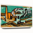 Expressionist Art - River Landscape with Crane and Barges by Ernst Ludwig Kirchner