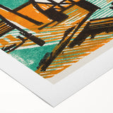 Expressionist Art - River Landscape with Crane and Barges by Ernst Ludwig Kirchner