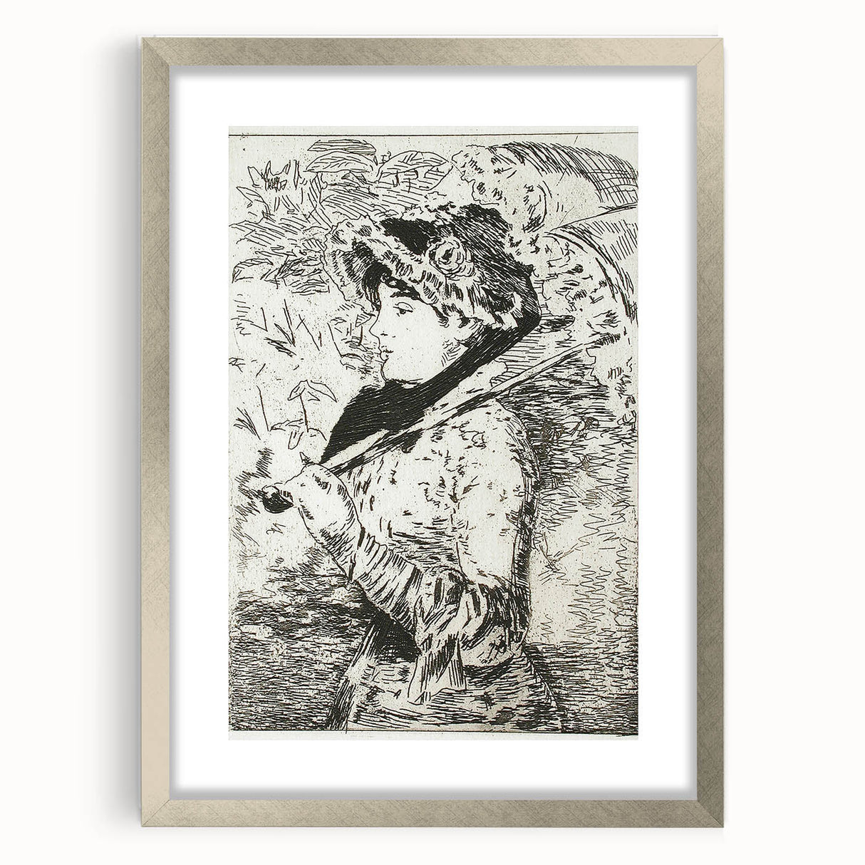 Impressionist Wall Art - Jeanne II by Édouard Manet Print in Black & White