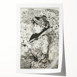 Impressionist Wall Art - Jeanne II by Édouard Manet Print in Black & White