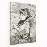 Impressionist Wall Art - Jeanne II by Édouard Manet Print in Black & White