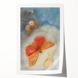 Whimsical Butterfly Wall Art - Dreamy Pastel Nature Decor with Flowers