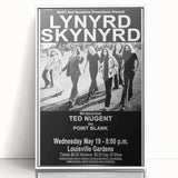 Lynyrd Skynyrd Retro Poster - 1976 Ted Nugent Concert