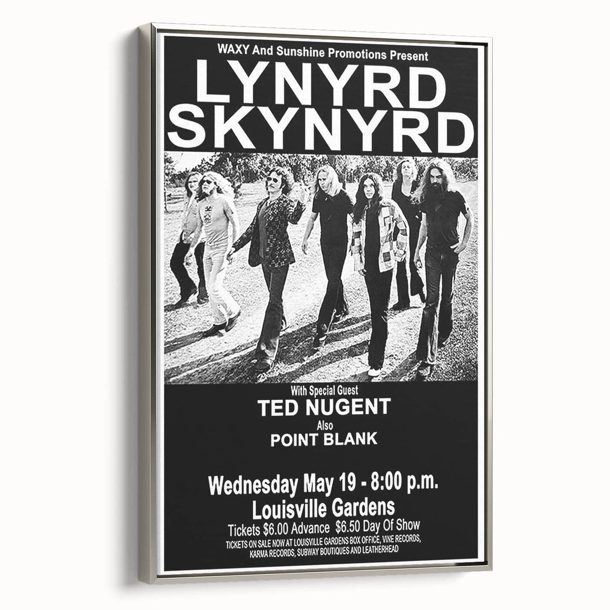 Lynyrd Skynyrd Retro Poster - 1976 Ted Nugent Concert