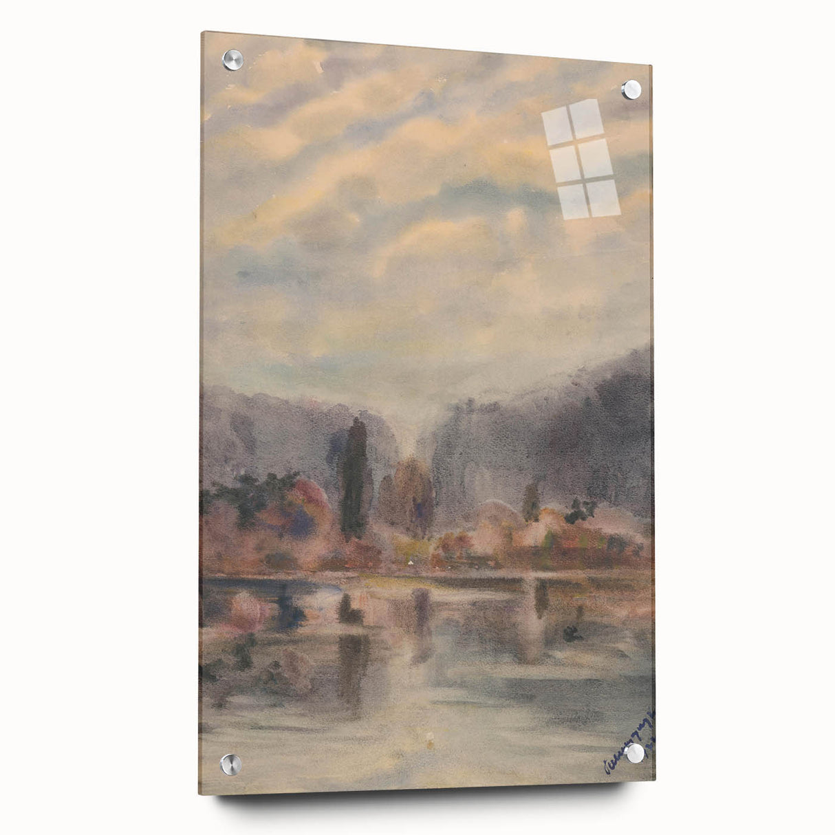 Twilight Pond Realism Art Print - Elegant Realism Canvas Wall Decor