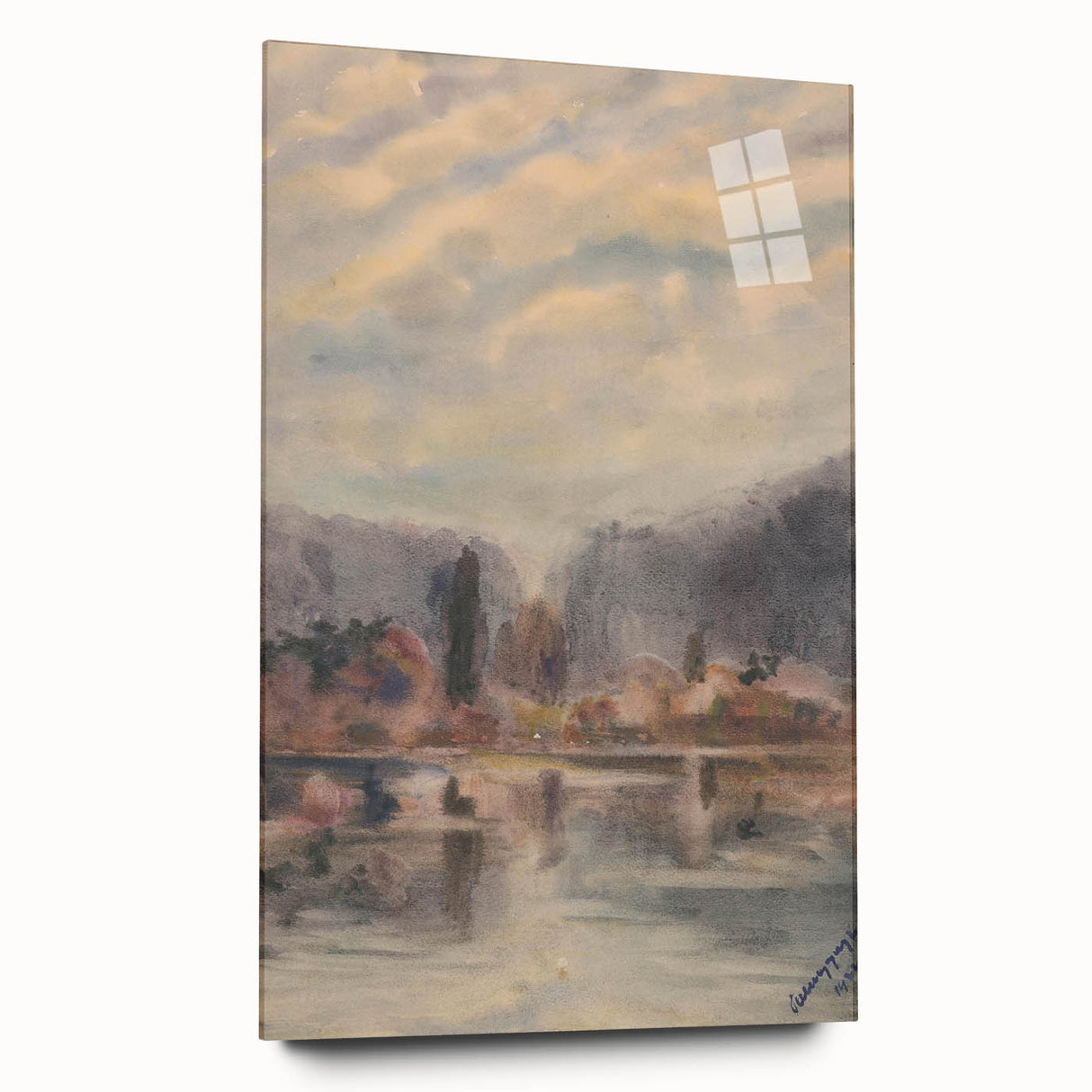 Twilight Pond Realism Art Print - Elegant Realism Canvas Wall Decor