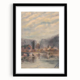 Twilight Pond Realism Art Print - Elegant Realism Canvas Wall Decor