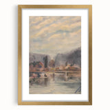 Twilight Pond Realism Art Print - Elegant Realism Canvas Wall Decor