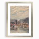 Twilight Pond Realism Art Print - Elegant Realism Canvas Wall Decor