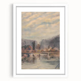 Twilight Pond Realism Art Print - Elegant Realism Canvas Wall Decor