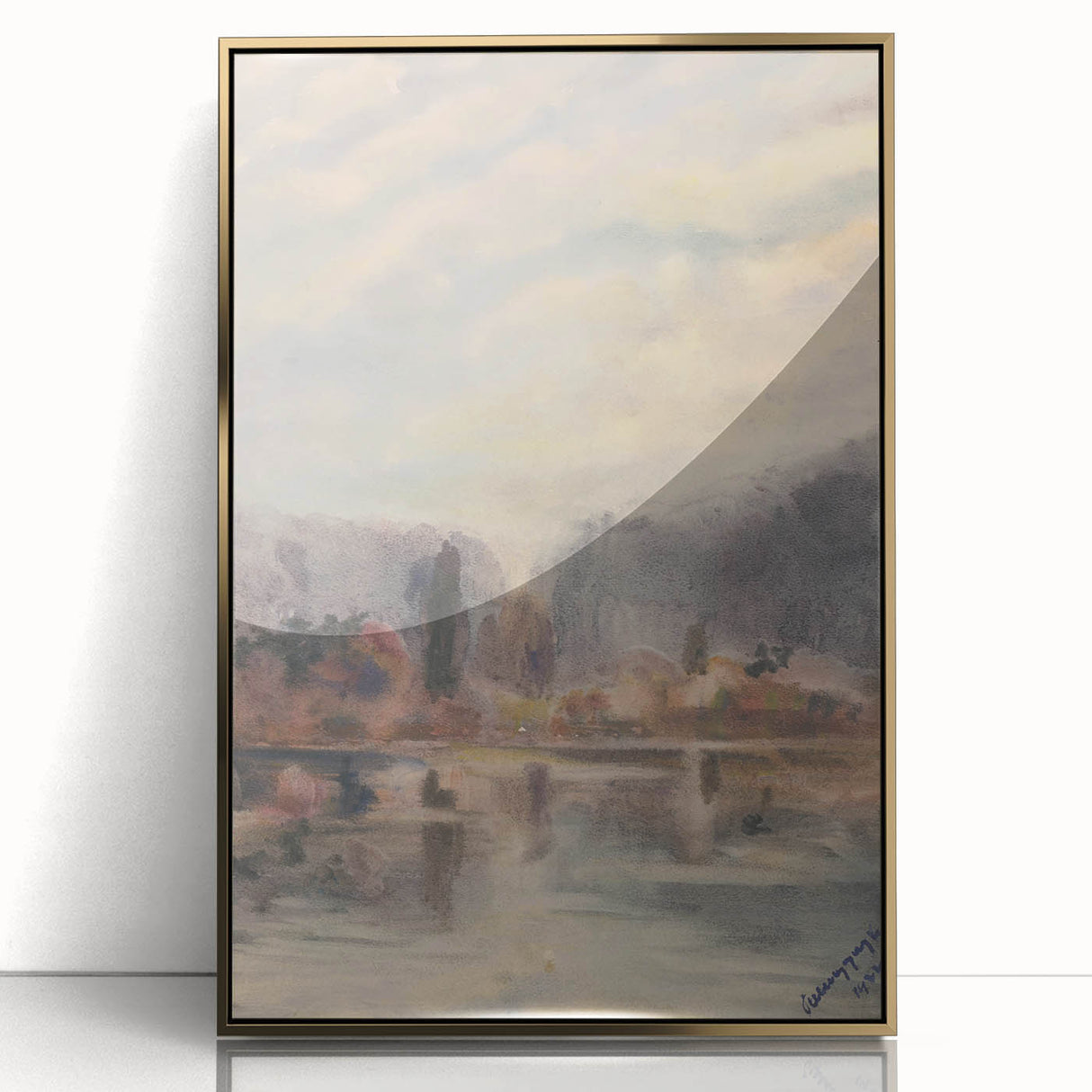 Twilight Pond Realism Art Print - Elegant Realism Canvas Wall Decor