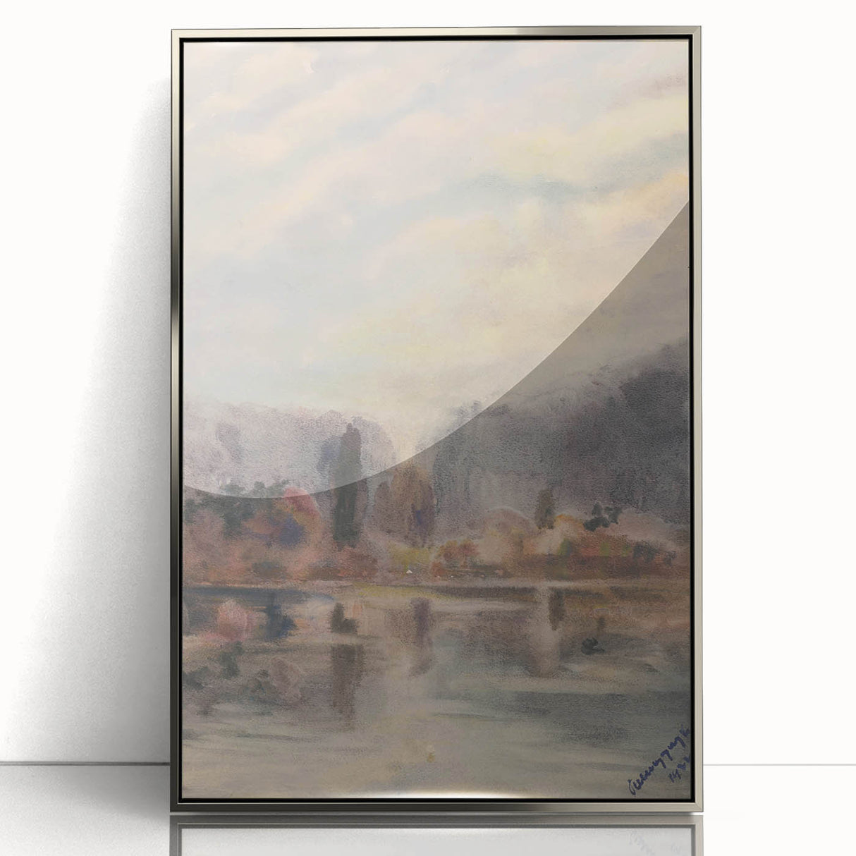 Twilight Pond Realism Art Print - Elegant Realism Canvas Wall Decor
