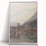 Twilight Pond Realism Art Print - Elegant Realism Canvas Wall Decor