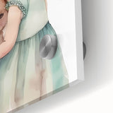 Floral Girl & Bunny Girls Room Wall Art – Kids Room Art Print