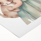 Floral Girl & Bunny Girls Room Wall Art – Kids Room Art Print