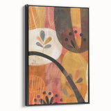 Black and white vintage poster art featuring an autumnal landscape on framed canvas, suitable for bedroom decor.
