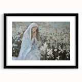 Abstract figurative frame with a black mat, showcasing a modern artwork design. The front view highlights the frame's sleek lines and elegant finish, perfect for contemporary decor.