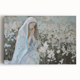 Abstract figurative stretched canvas artwork showcasing vibrant colors and dynamic shapes, ideal for modern decor and artistic expression in any setting.