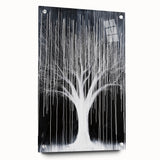 Abstract floral acrylic glass artwork showcasing vibrant colors and intricate designs, displayed from a side view with visible mounting pins, ideal for modern decor.