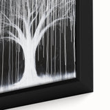 Abstract floral design on a framed canvas, showcasing vibrant colors and intricate details, perfect for modern home decor or art enthusiasts.