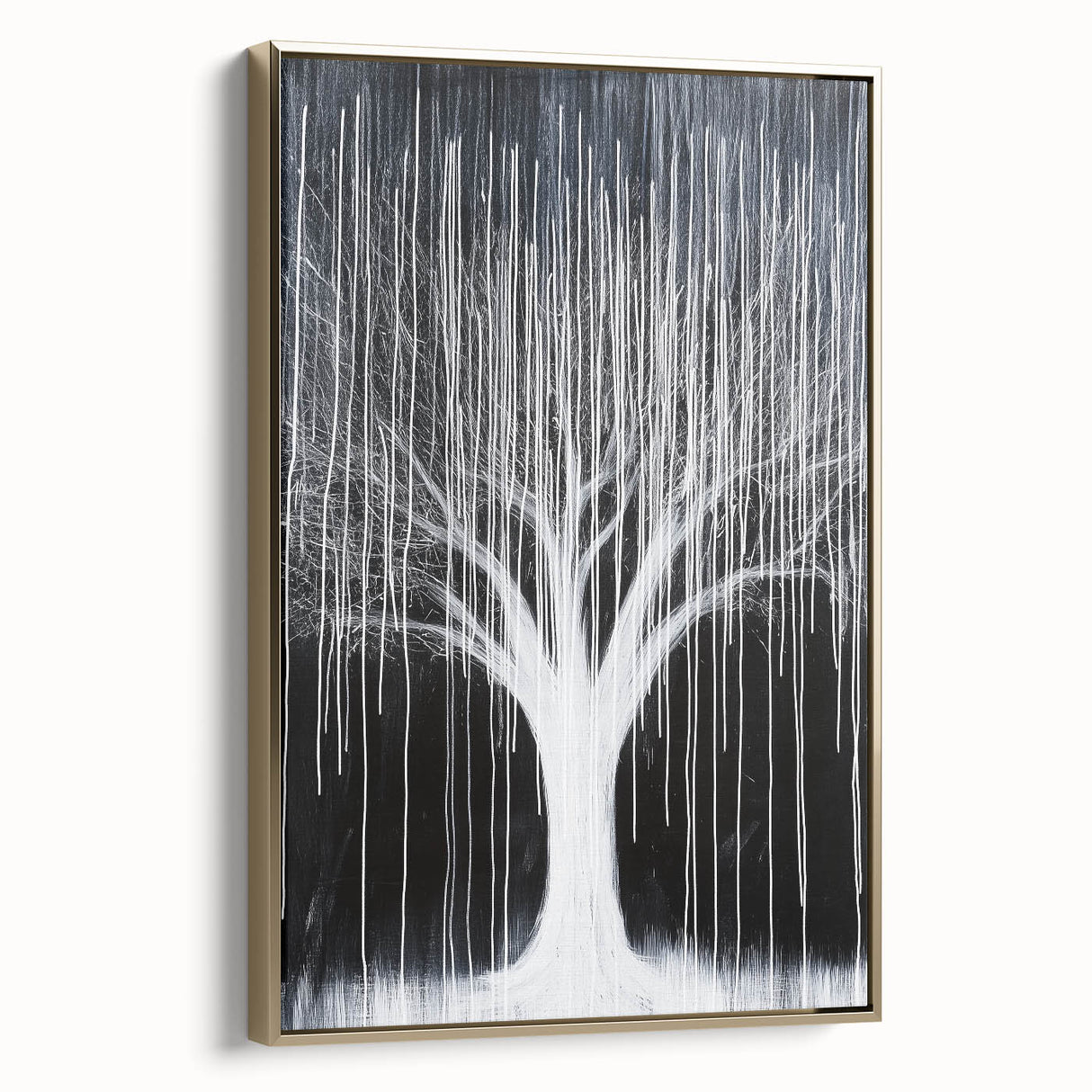 Abstract floral art print in a gold frame, showcasing intricate floral patterns and vibrant colors, perfect for enhancing modern home decor and adding elegance to any room.