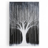 Abstract floral stretched canvas artwork showcasing vibrant colors like deep blues, greens, and soft pinks, ideal for modern home decor and artistic expression. The design features intricate floral patterns that add a touch of elegance and creativity to any space.