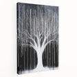 Abstract floral design on stretched canvas showcasing vibrant colors and intricate patterns, perfect for modern home decor. Side view highlights the canvas's depth and texture, ideal for adding a touch of elegance to any room.