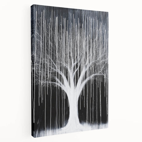 Abstract floral design on stretched canvas showcasing vibrant colors and intricate patterns, perfect for modern home decor. Side view highlights the canvas's depth and texture, ideal for adding a touch of elegance to any room.