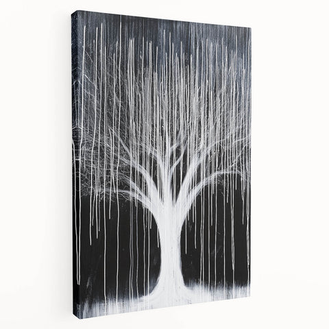 Abstract floral design on stretched canvas showcasing vibrant colors and intricate patterns, perfect for modern home decor. Side view highlights the canvas's depth and texture, ideal for adding a touch of elegance to any room.