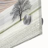 Abstract landscape artwork in vibrant colors, showcasing a close-up view of acrylic and glass textures, ideal for modern home decor or artistic displays.