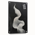 Abstract minimalist wall art displayed in an acrylic glass frame, showcasing a vibrant design with unique textures and colors, ideal for modern decor.
