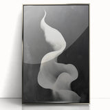 Framed abstract minimalist wall art featuring a silver acrylic front, showcasing a sleek design perfect for modern home decor, enhancing any interior space.