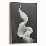 Framed minimalist wall art canvas showcasing an abstract design with gold accents, displayed in a stylish side view against a neutral background. Ideal for modern home decor.