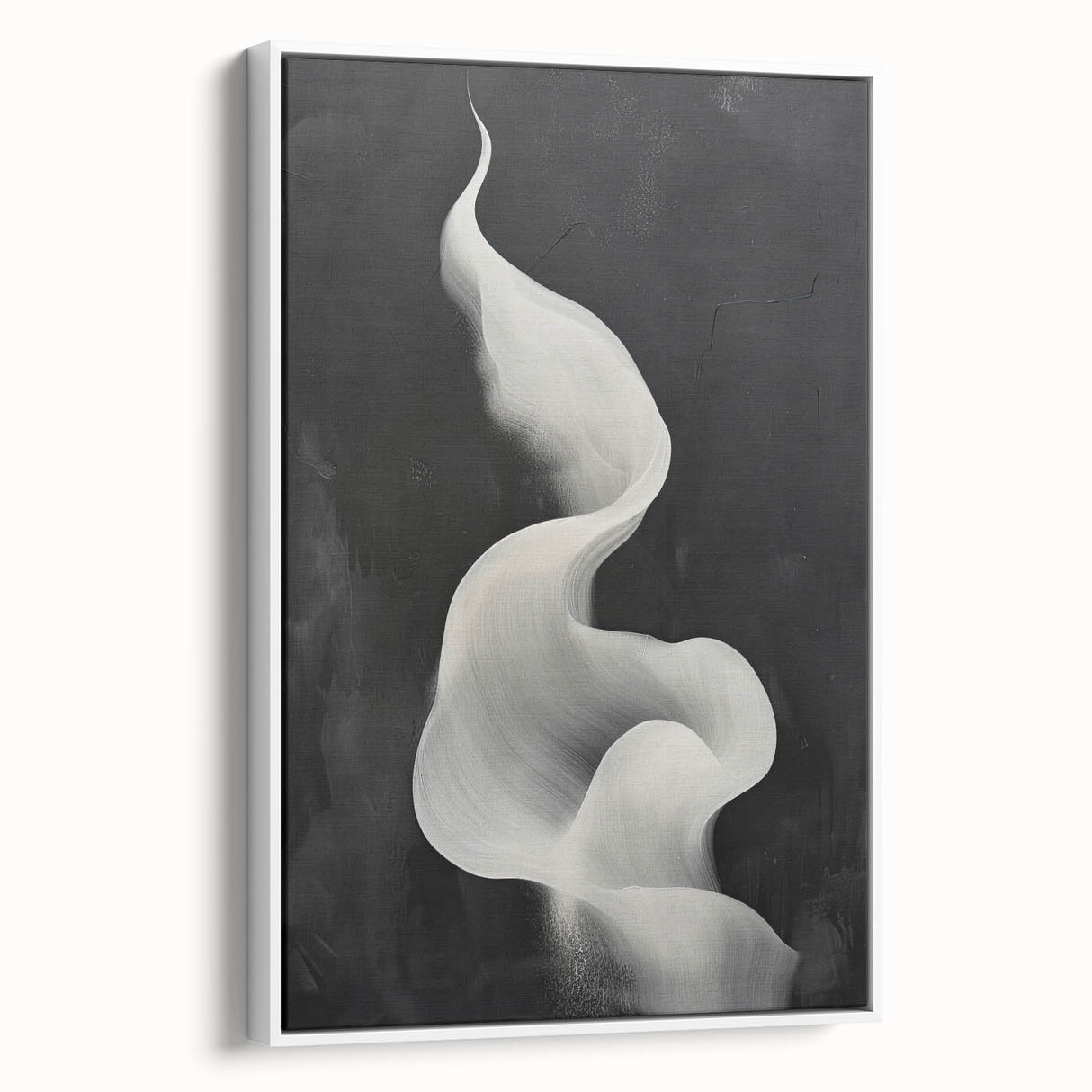 Framed abstract minimalist wall art featuring a soft white background and subtle geometric designs, ideal for modern decor in living spaces or offices.