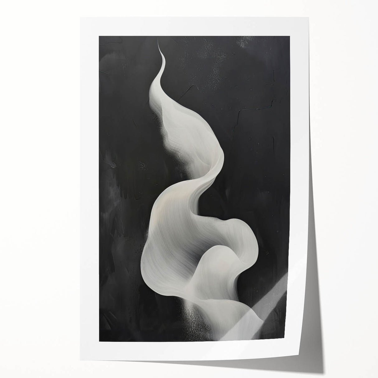 Abstract minimalist wall art print showcasing a blend of soft pastel colors and geometric shapes, perfect for modern home decor. The rolled print is elegantly packaged for easy shipping and display.