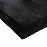 Close-up of an abstract minimalist wall art design on stretched canvas, showcasing soft pastel colors and fluid shapes, ideal for contemporary home decor.