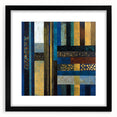 Modern Abstract Wall Art – Royal Blue, Gold & Patterned Canvas