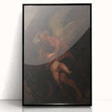 Baroque Angelic Struggle: Classic Art Print with Powerful Imagery