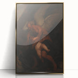 Baroque Angelic Struggle: Classic Art Print with Powerful Imagery