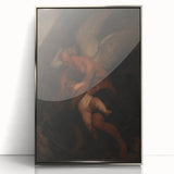 Baroque Angelic Struggle: Classic Art Print with Powerful Imagery