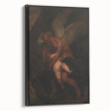 Baroque Angelic Struggle: Classic Art Print with Powerful Imagery