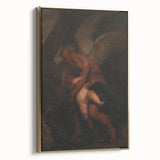 Baroque Angelic Struggle: Classic Art Print with Powerful Imagery