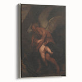 Baroque Angelic Struggle: Classic Art Print with Powerful Imagery