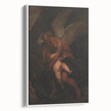 Baroque Angelic Struggle: Classic Art Print with Powerful Imagery