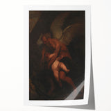 Baroque Angelic Struggle: Classic Art Print with Powerful Imagery